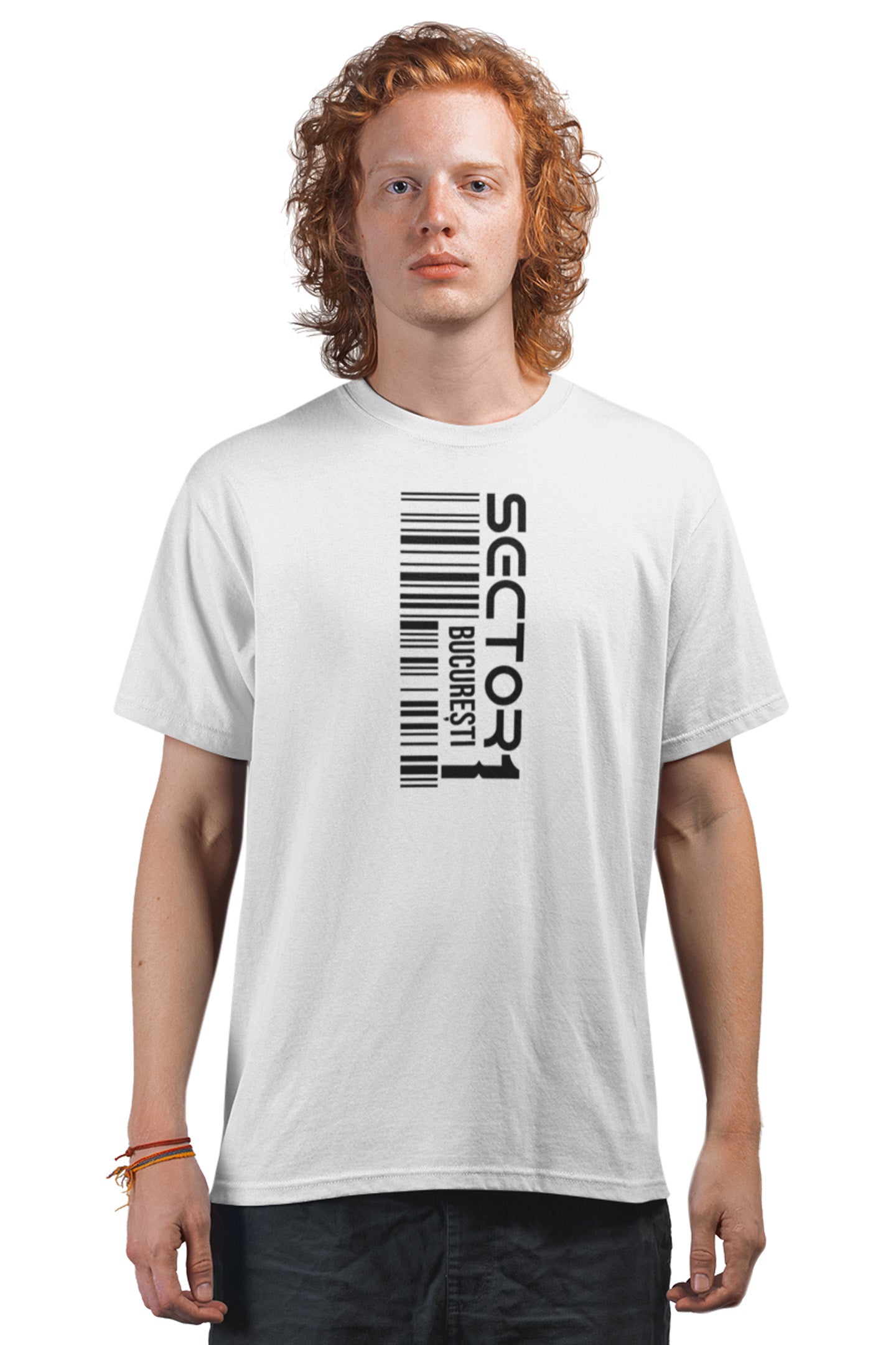 Tricou Sector 1 București Alb