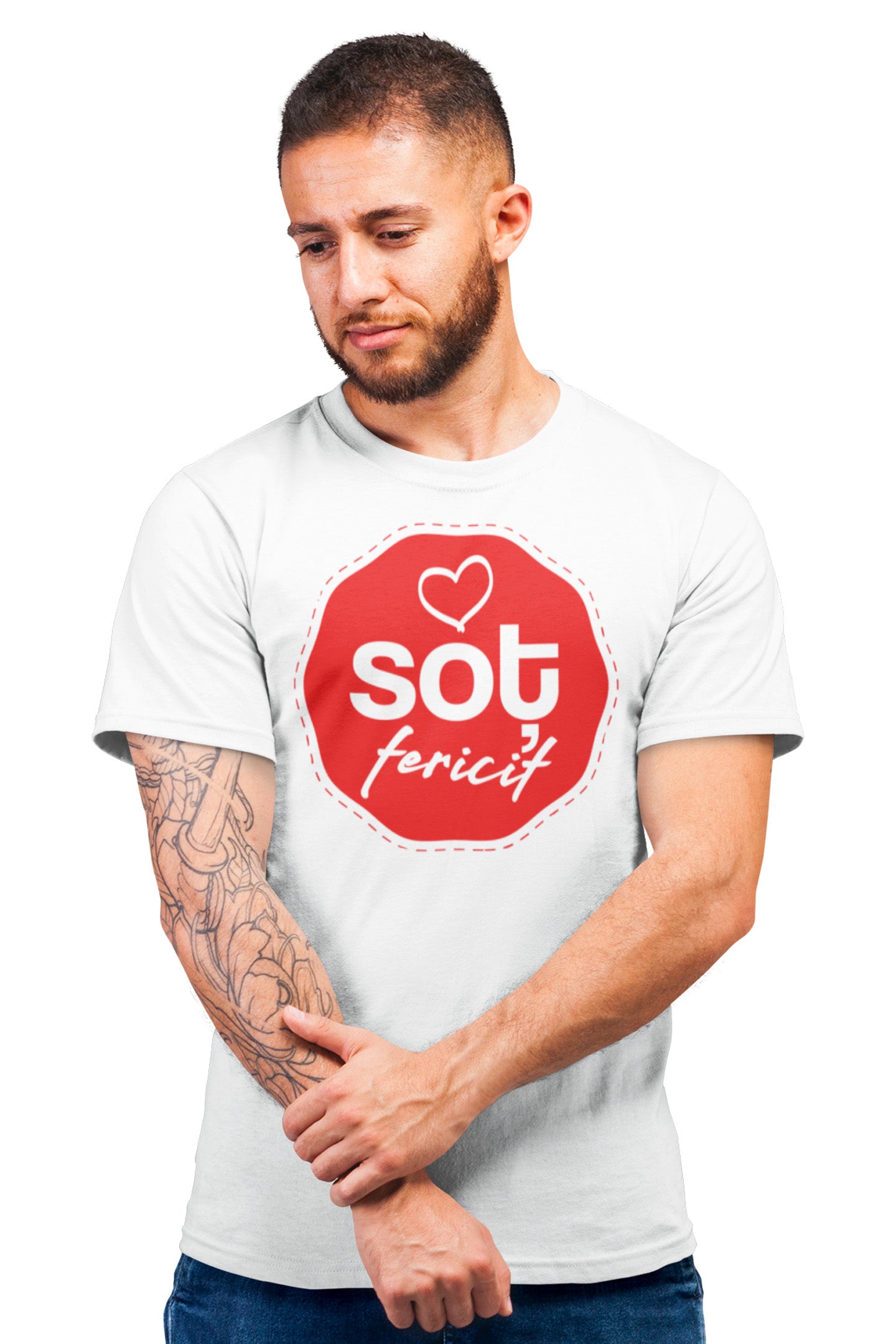 Tricou Soț Fericit Alb