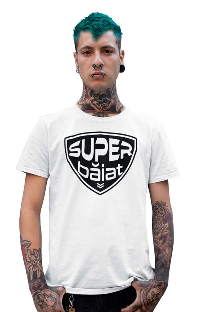 Tricou Super Băiat - Alb