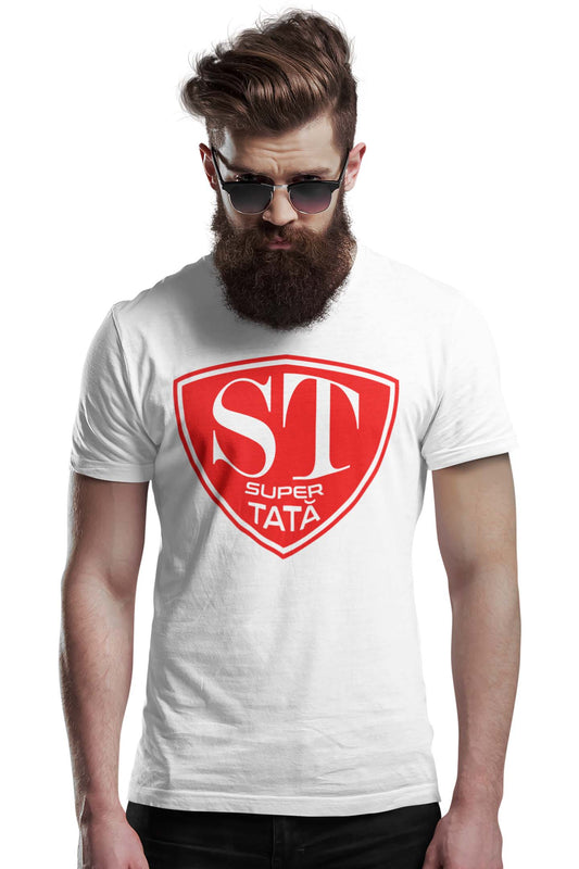 Tricou Super Tată Alb