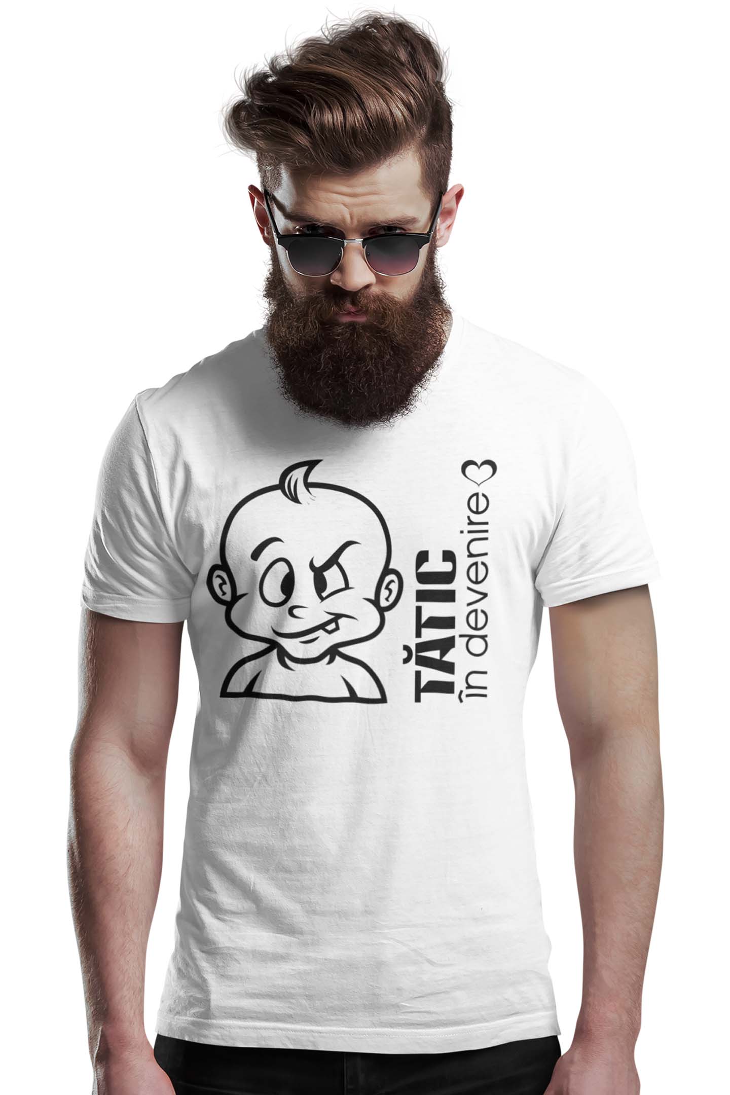 Tricou Tătic în devenire - Alb