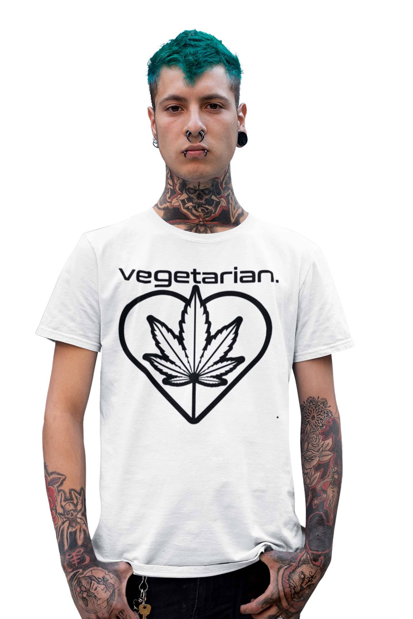 Tricou Vegetarian - Alb