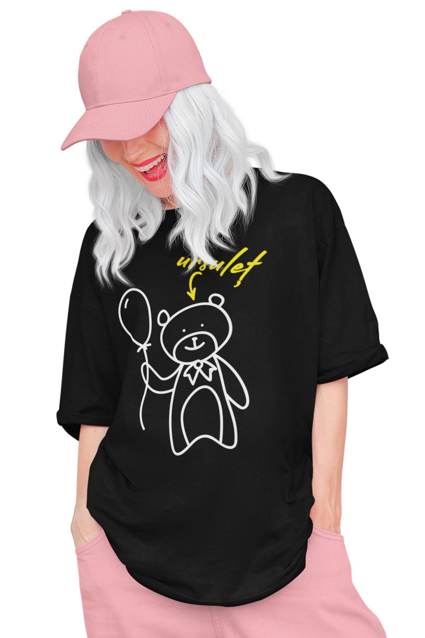 Tricou Oversize cu Ursuleț Ea