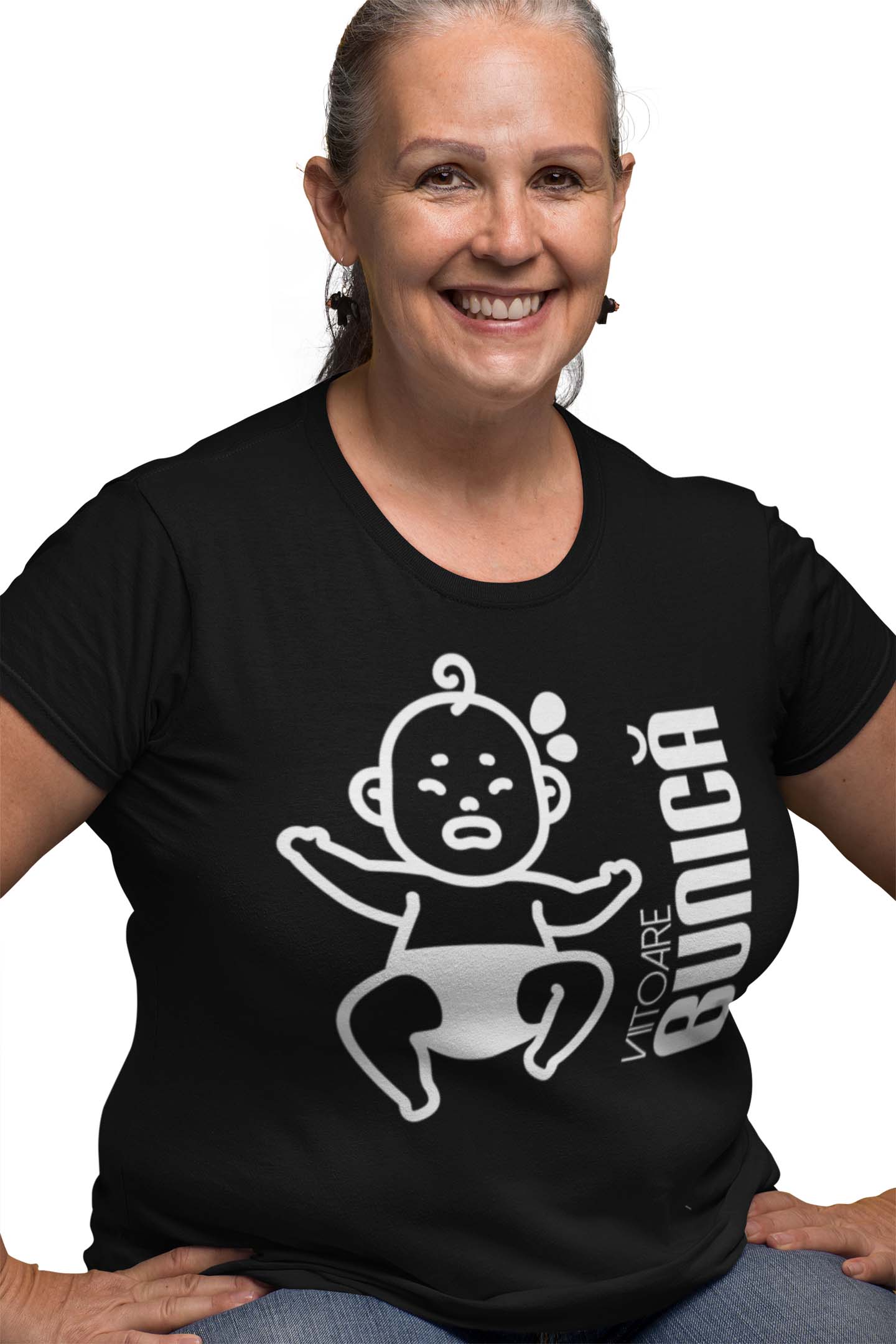 Tricou Viitoare Bunică - Negru