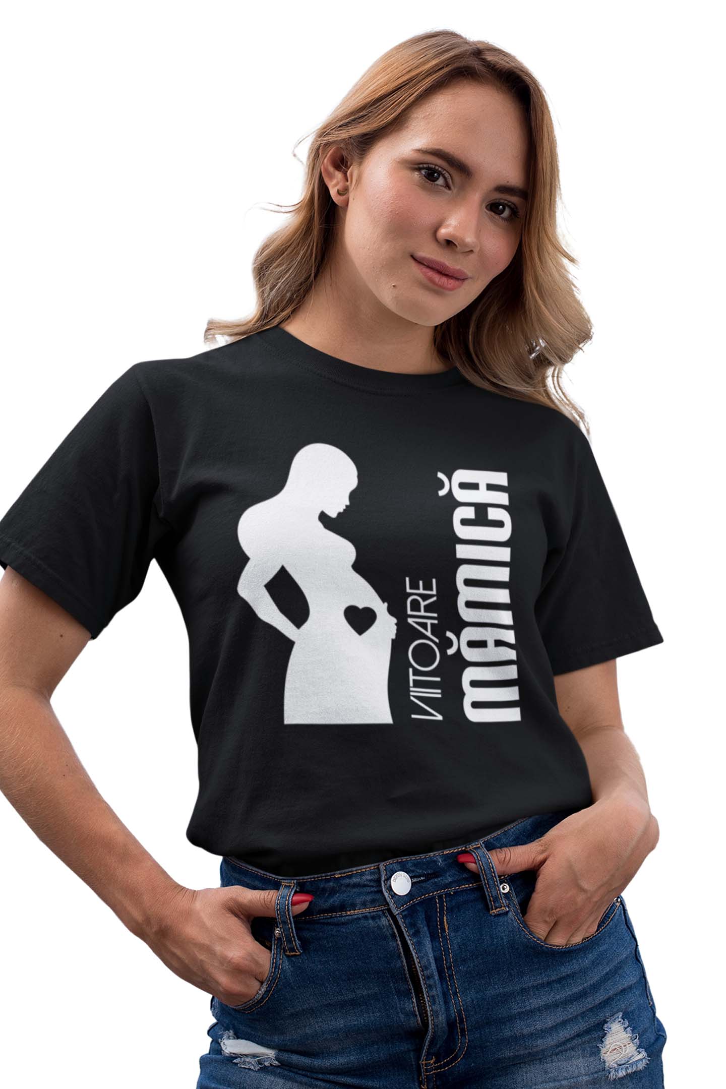 Tricou Viitoare Mămică - Negru