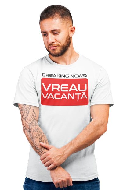 Tricou Vreau Vacanță Alb
